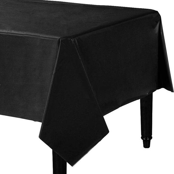 Black Plastic Tablecover - 1.4m x 2.8m