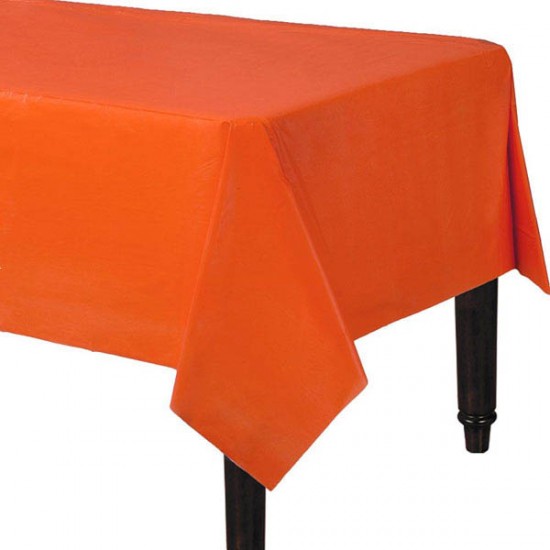 Orange Plastic Tablecover - 1.4m x 2.8m