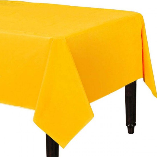 Yellow Plastic Tablecover - 1.4m x 2.8m