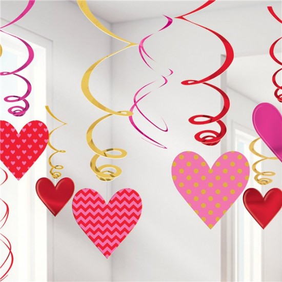 Valentines Hanging Swirls