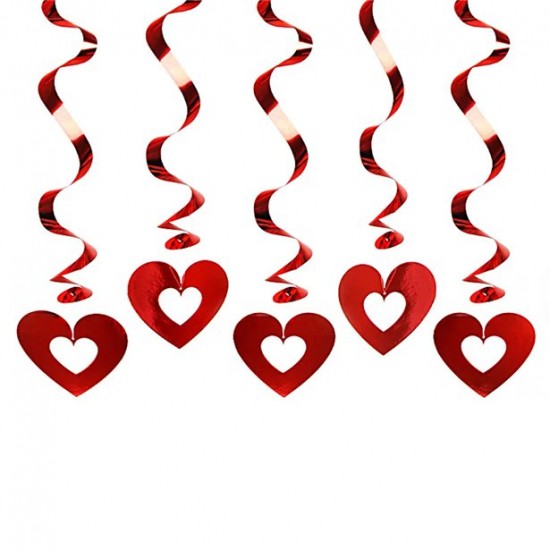 Red Heart Hanging Swirls - 60cm