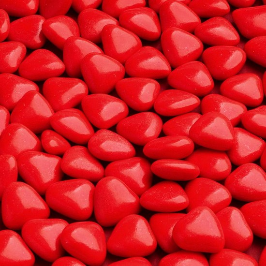 Red Mini Heart Chocolate Dragées - 1KG