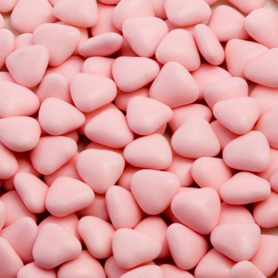 Pink Mini Heart Chocolate Dragées - 1KG