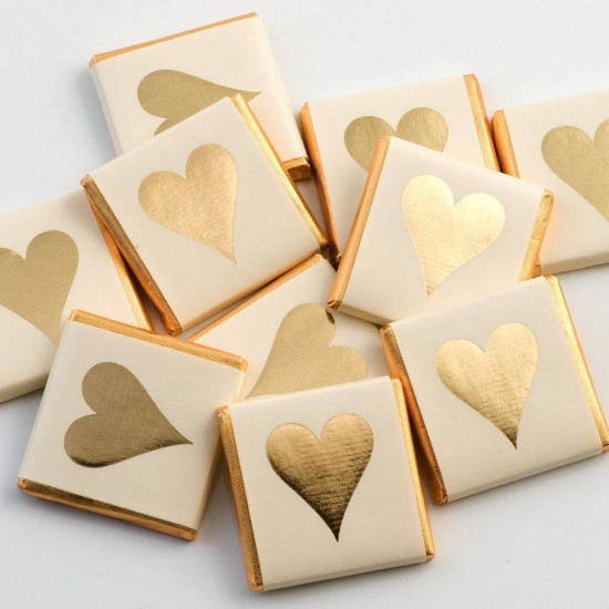 Gold Heart Chocolate Neapolitans - 100 Pack