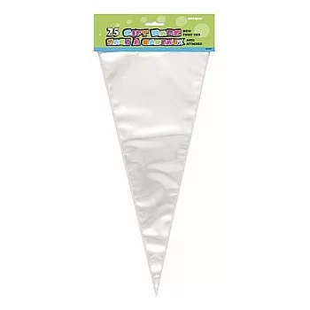 Large Clear Cone Cello Bags with Twist Ties 25CT