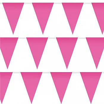 Bright Pink Plastic Bunting - 10m (each)