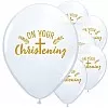 White Christening Day Latex Balloons - 11" Latex (25pk)