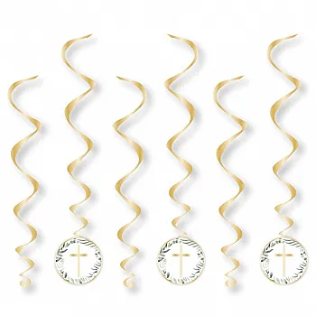 Botanical Celebration Cross Hanging Swirl Decorations