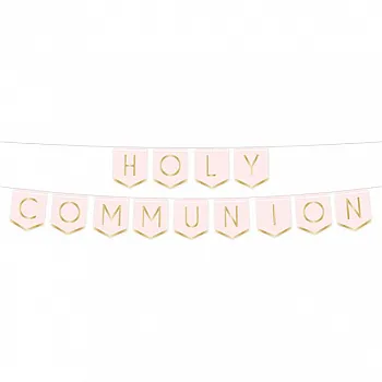 Pink Botanical 'Holy Communion' Paper Banner - 2.5m