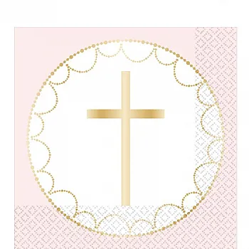 Pink Botanical Celebration Luncheon Napkins - 33cm