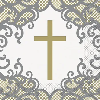 Gold Cross Luncheon Napkins 16ct   