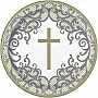 Gold Cross Paper Plates - 23cm (8pk)