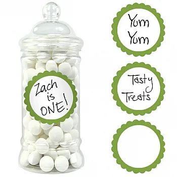 Kiwi Green Candy Buffet Scalloped Labels - 20pk