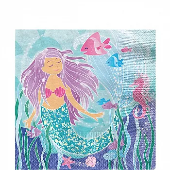 Magical Mermaid Paper Napkins - 33cm (16pk)