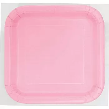 Lovely Pink 9" Paper Square Party Plates (14pk)