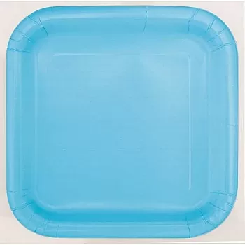 Powder Blue 9" Paper Square Party Plates (14pk)