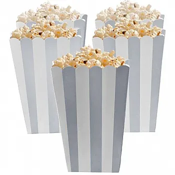 Silver Candy Buffet Popcorn Treat Boxes 