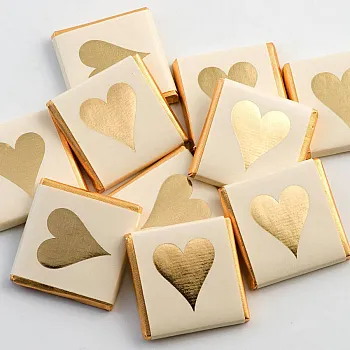 Gold Heart Chocolate Neapolitans - 100 Pack